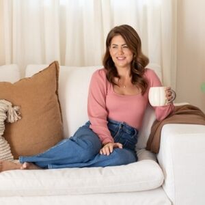 Jillian Harris X Joe Fresh Women's Coral Long Sleeve Top